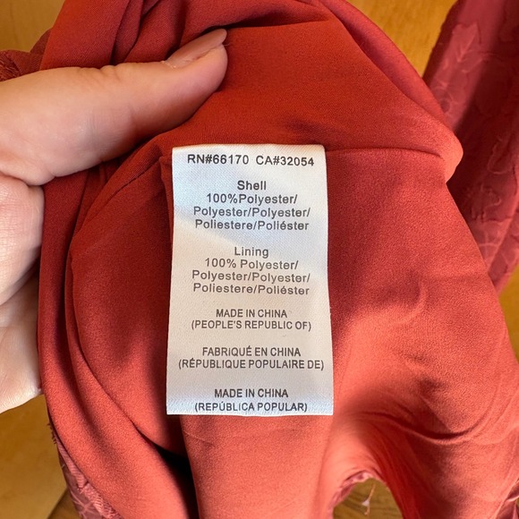 Hutch Floral Burnout Maxi Dress Women 4 Rust Flutter Sleeve V-Neck Gown - Picture 10 of 10